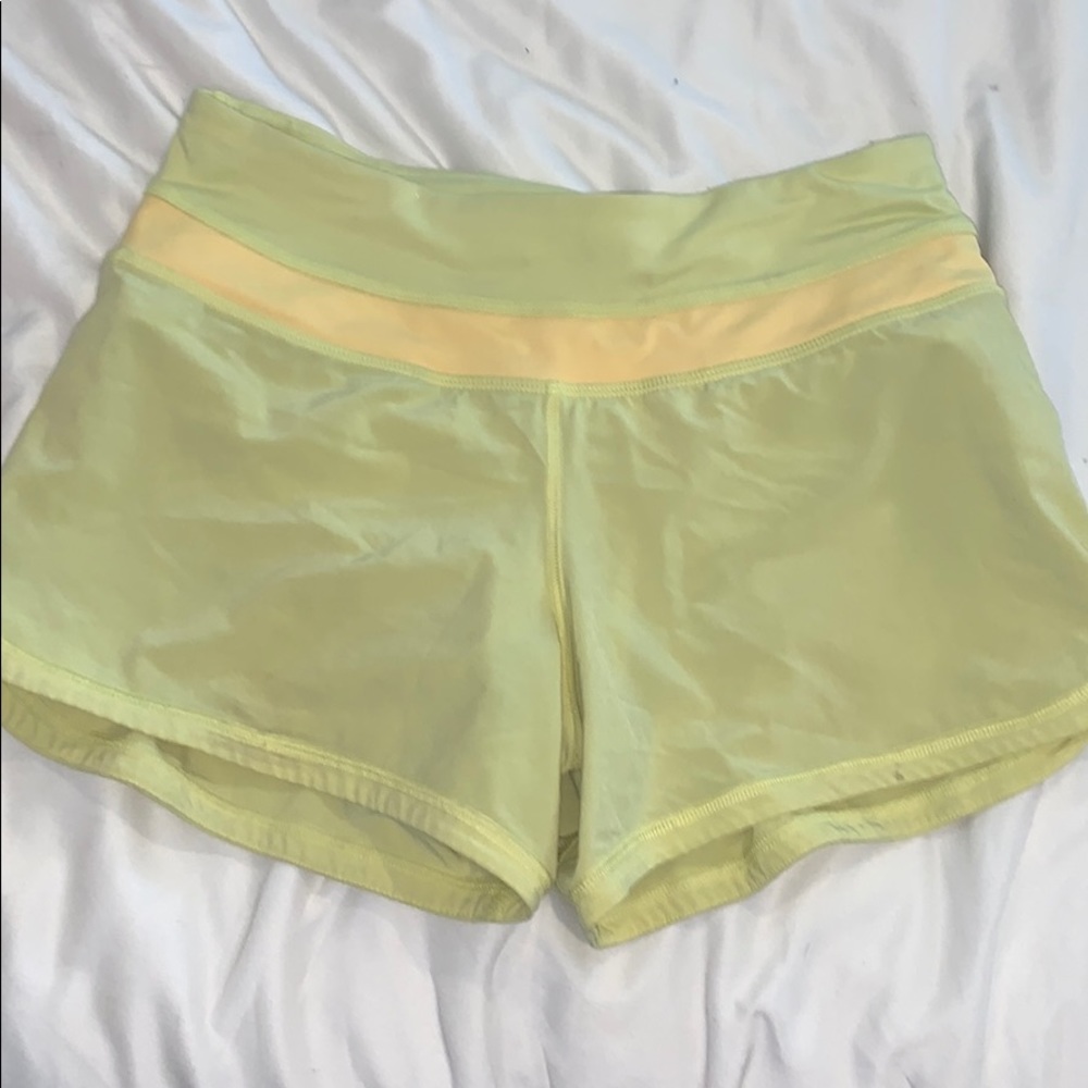 yellow lululemon shorts
